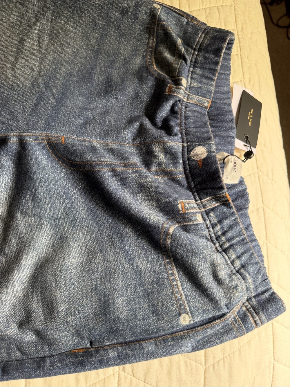 Wide Leg Rag and Bone Blue Sweat pant Jeans NWT - Picture 6 of 9